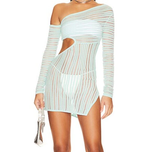 h:ours Calypso Cut Mini Coverup Dress (S) - Picture 1 of 1